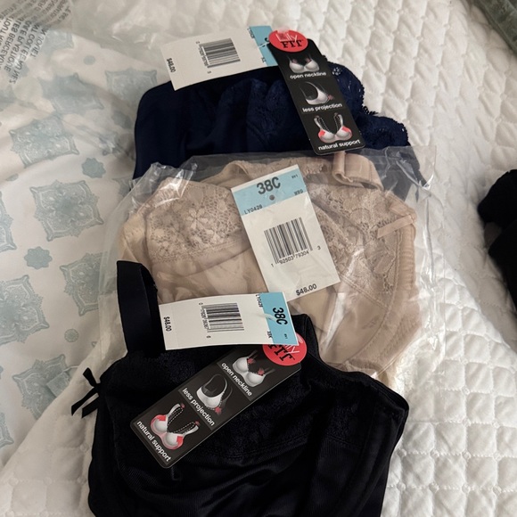 Lilyette Lace Bras in Dark Blue, Light Beige, and Black - Picture 2 of 5